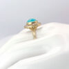 18ct Gold Turquoise and Diamonds Halo Ring