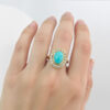 18ct Gold Turquoise and Diamonds Halo Ring