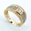 9ct Gold Central Diamond and Pave Cut Diamonds Ring