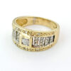 9ct Gold Central Diamond and Pave Cut Diamonds Ring