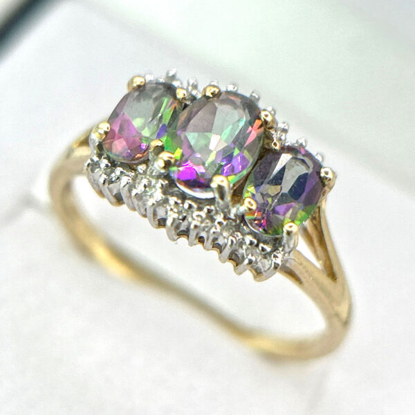 9ct Mystic Topaz Trinity Ring