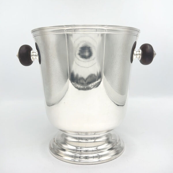 Christofle Silver Plate and Ebony France Wine Champagne Cooler