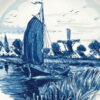 Delfts-Blue-And-White-Dutch-River-Scene-Wall-Charger-Bowl-2 Delfts Blue And White Dutch River Scene Wall Charger Bowl