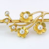 Edwardian 14ct Gold Seed Pearl Daisy Friendship Brooch c1900