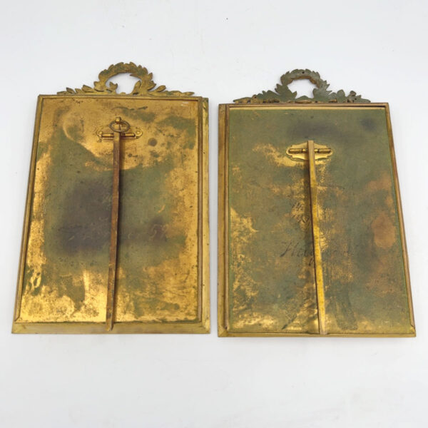 Edwardian Pair French Style Gilt Metal Picture Frames 20th