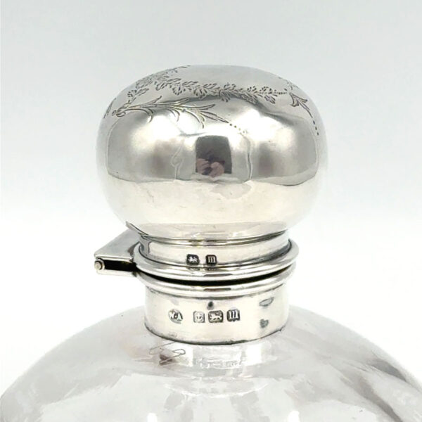 Edwardian  Silver Topped Perfume Bottle Birmingham 1911
