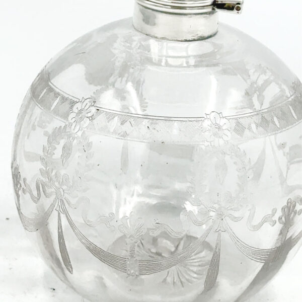 Edwardian  Silver Topped Perfume Bottle Birmingham 1911