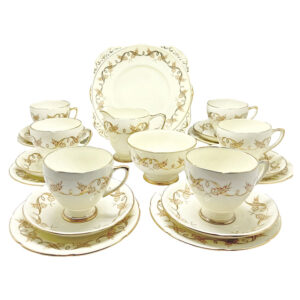 Grafton Golden Glory Ribbon Of Gold 21 Piece Tea Service