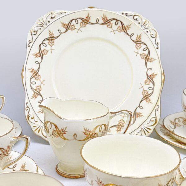 Grafton Golden Glory Ribbon Of Gold 21 Piece Tea Service