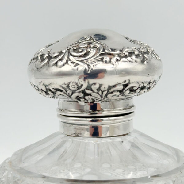 Hallmarked Silver Cut Glass Perfume Bottle Birmingham 1911