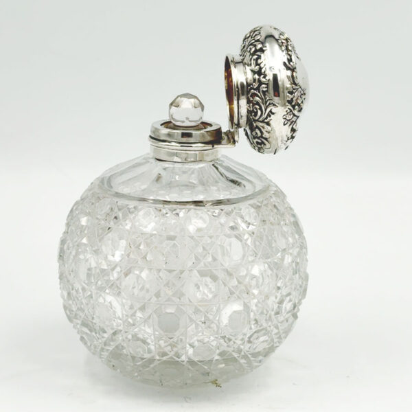 Hallmarked Silver Cut Glass Perfume Bottle Birmingham 1911