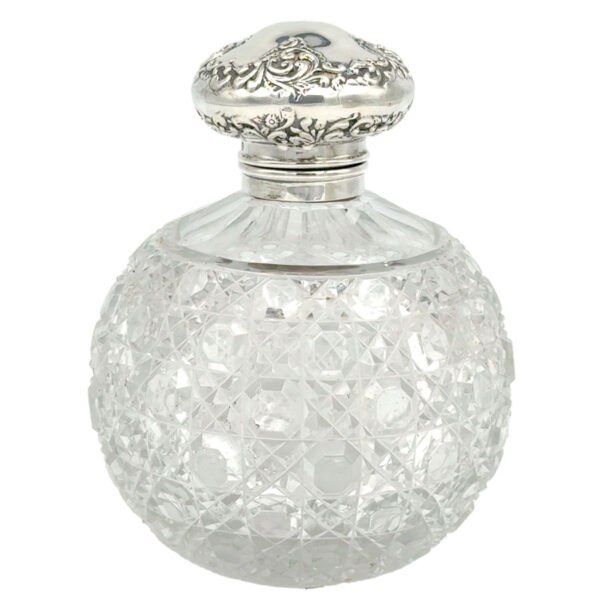 Hallmarked Silver Cut Glass Perfume Bottle Birmingham 1911
