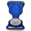 Hallmarked Silver Shell Butter Dish and Knife Boxed London 1932