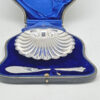 Hallmarked Silver Shell Butter Dish and Knife Boxed London 1932