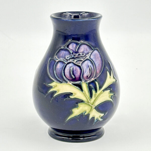 Moorcroft Anemone Vase On Blue Ground C1975