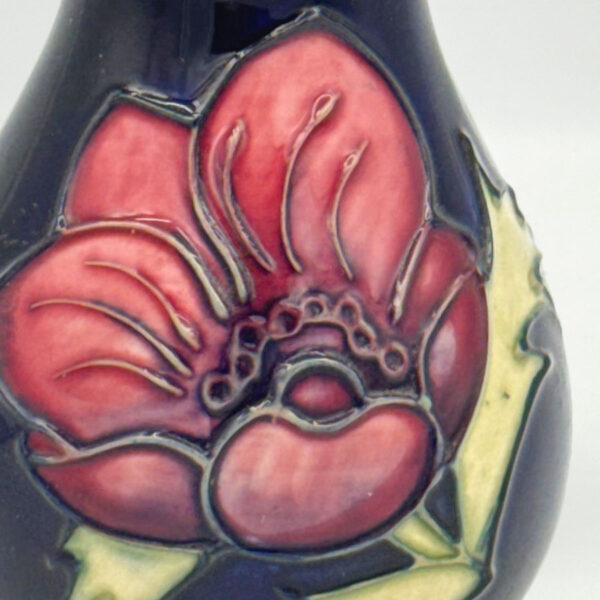 Moorcroft Anemone Vase On Blue Ground C1975