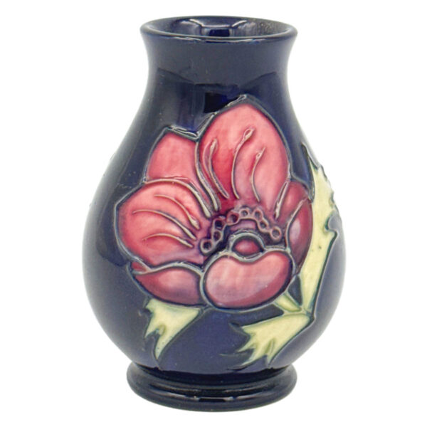 Moorcroft Anemone Vase On Blue Ground C1975