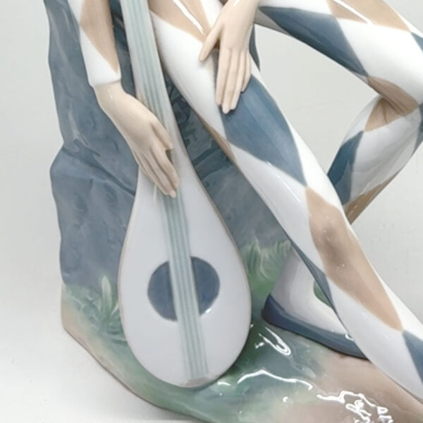 Nao By Lladro Figurine Sad Harlequin With Banjo