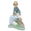 Nao Lladro Girl With Rabbits Play Mates
