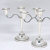 Pair-Three-Arm-Silver-Candlesticks-Birmingham-Silver-1979-2 Pair Three Arm Silver Candlesticks Birmingham Silver 1979