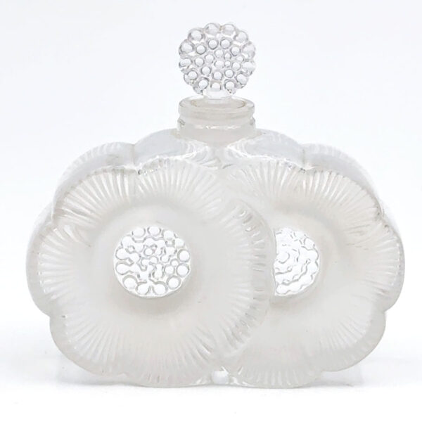 Rene Lalique Frosted Perfume Bottle Deux Fleurs