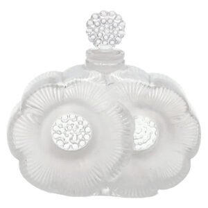 Rene Lalique Frosted Perfume Bottle Deux Fleurs