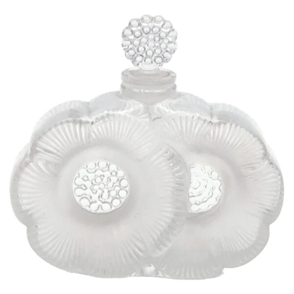 Rene Lalique Frosted Perfume Bottle Deux Fleurs