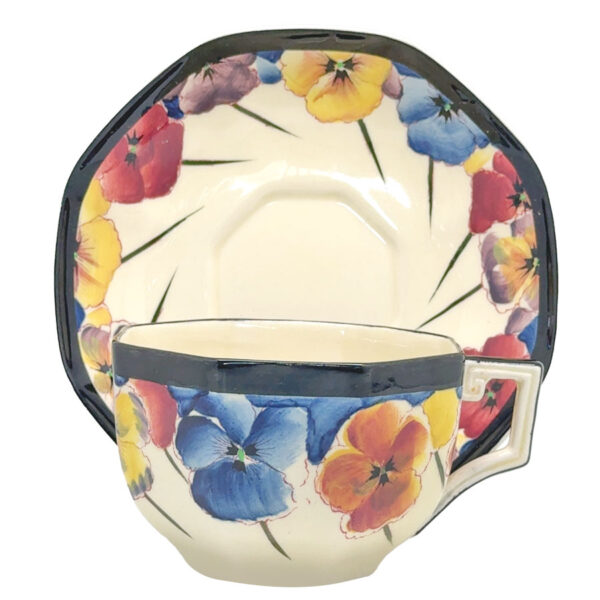 Royal Doulton Pansy Large Breakfast Cup Tea Duo  D4049