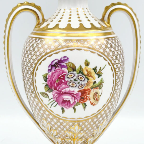 Spode Regency White Floral Gilded Urn and Cover