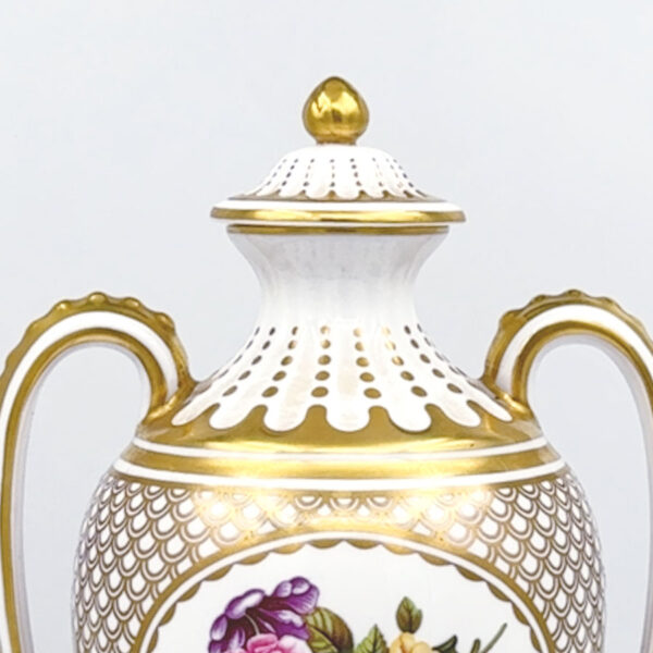 Spode Regency White Floral Gilded Urn and Cover