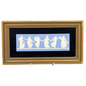 Wedgwood Blue Jasperware Dancing Hours Plaque Framed