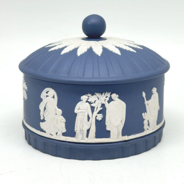 Wedgwood Jasperware Dark Blue  Covered Bowl