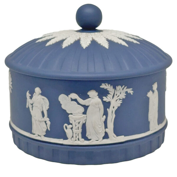 Wedgwood Jasperware Dark Blue  Covered Bowl