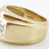 14ct Gold Mens Solitaire Diamond Signet Ring