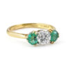 18-Ct-Gold-Heart-Shaped-Emeralds-and-Diamond-Trilogy-Ring-1 18ct Gold Heart Shaped Emeralds and Diamond Trilogy Ring