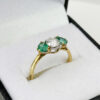 18-Ct-Gold-Heart-Shaped-Emeralds-and-Diamond-Trilogy-Ring-2 18ct Gold Heart Shaped Emeralds and Diamond Trilogy Ring