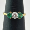 18-Ct-Gold-Heart-Shaped-Emeralds-and-Diamond-Trilogy-Ring-3 18ct Gold Heart Shaped Emeralds and Diamond Trilogy Ring
