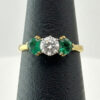 18-Ct-Gold-Heart-Shaped-Emeralds-and-Diamond-Trilogy-Ring-4 18ct Gold Heart Shaped Emeralds and Diamond Trilogy Ring