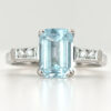 18ct White Gold Aquamarine Dress Ring C1940