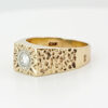 9ct Gold Mens Solitaire Diamond Signet Ring