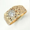 9ct Gold Mens Solitaire Diamond Signet Ring
