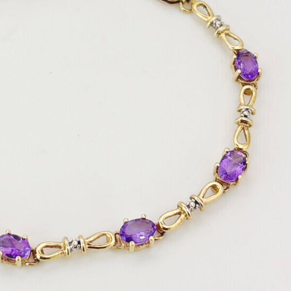 9Ct-Gold-Bracelet-Set-With-Amethyst-and-Diamonds-2 9ct Gold Bracelet Set With Amethyst and Diamonds