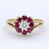 9ct-Garnet-Victorian-Flower-Ring-1 9ct Garnet Diamond Victorian Daisy Flower Ring