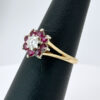 9ct-Garnet-Victorian-Flower-Ring-2 9ct Garnet Diamond Victorian Daisy Flower Ring