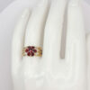 9ct Garnet and Diamond Daisy Friendship Ring