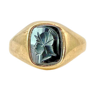 9ct-Gold-Hematite-Roman-Head-Intaglio-Ring-Birmingham 9ct Gold Hematite Roman Head Intaglio Ring Birmingham