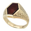 9ct Gold Mens With Hexagonal Carnelian Signet Ring