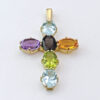 9ct-Gold-Multi-Gemstones-Crucifix-Pendant-1 9ct Gold Multi Gemstones Crucifix Pendant