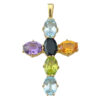 9ct-Gold-Multi-Gemstones-Crucifix-Pendant 9ct Gold Multi Gemstones Crucifix Pendant