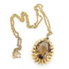 9ct Gold Smokey Topaz Pendant and Chain
